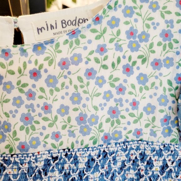 Mini Boden - Blue Floral  Smocked Dress - Picture 2 of 3